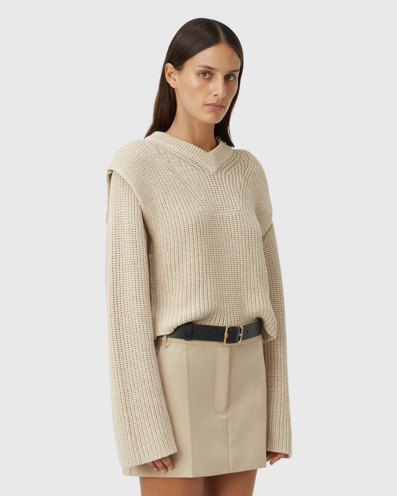 Evron V Neck Jumper Cream